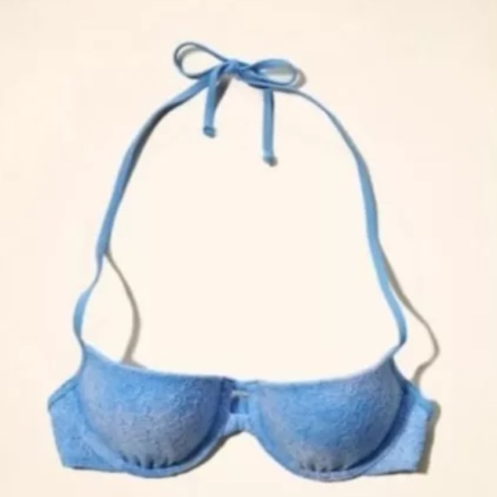 New Hollister push up bikini halter top blue xs